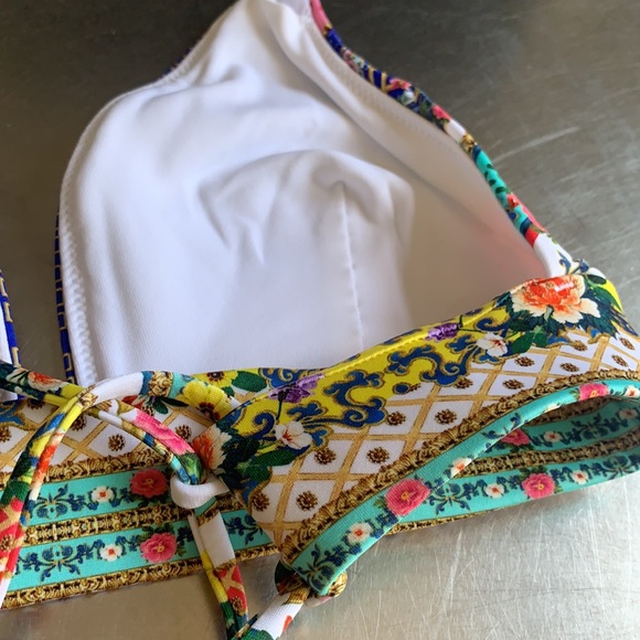 Camilla Lace Back Tri Bra Floral Bikini Top - Picture 9 of 12